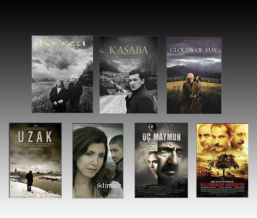 Nuri Bilge Ceylan'in Koza, Kasaba, Mayis Sikintisi, Uzak, iklimler, 3 Maymun ve Bir Zamanlar Anadolu'da filmlerinin afisleri